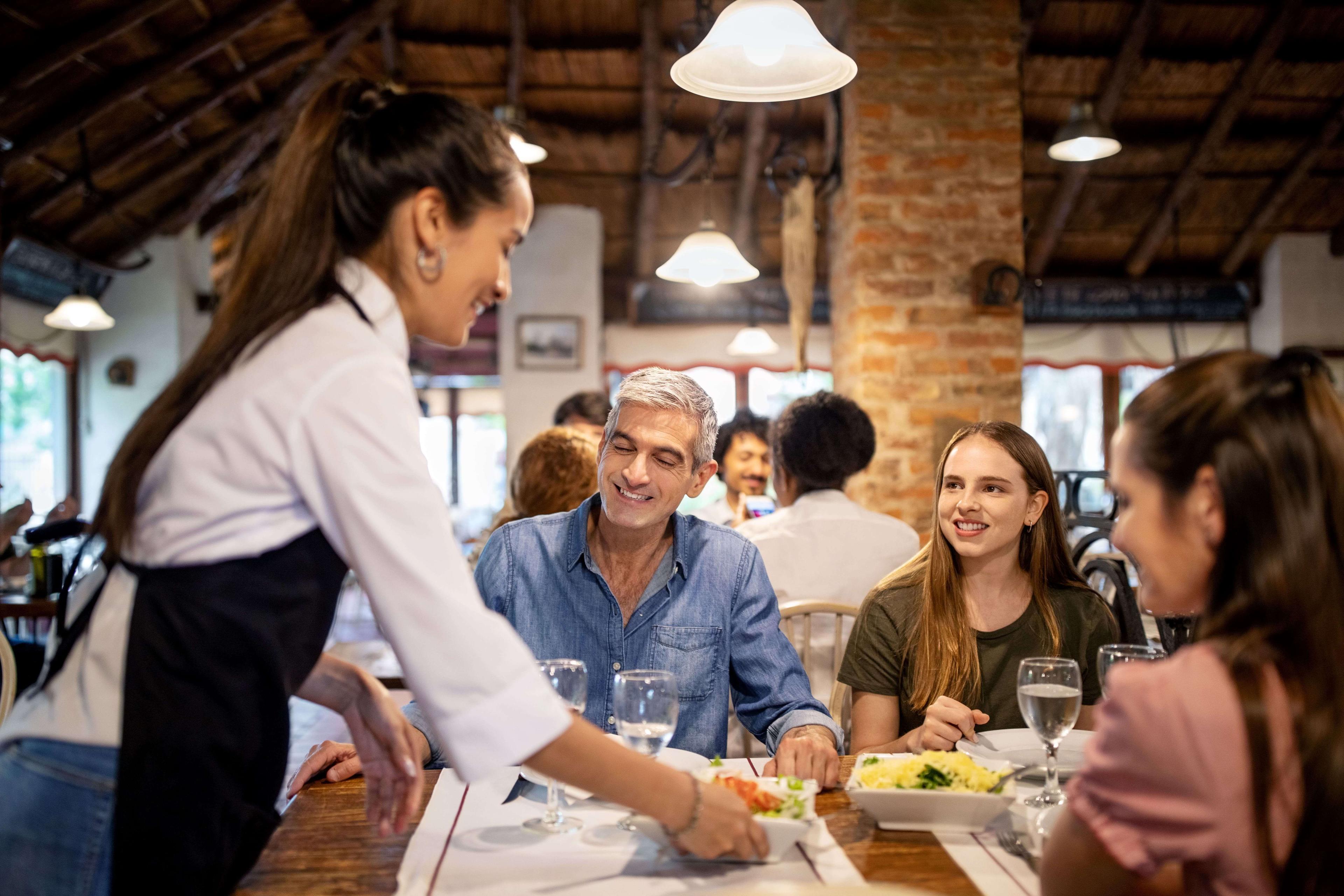 Familie in Restaurant