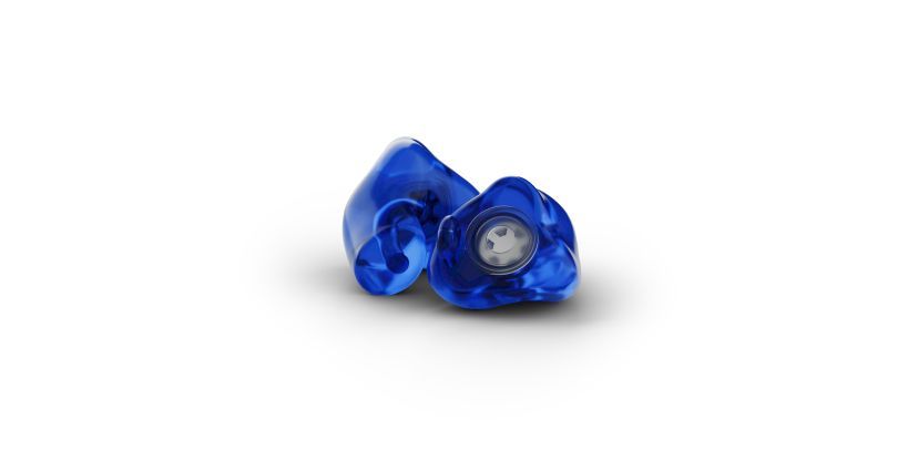Earwear Comfort X zaštita sluha plave boje na bijeloj pozadini