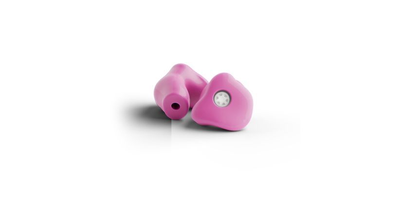 Earwear Comfort zaštita sluha roze boje na bijeloj pozadini
