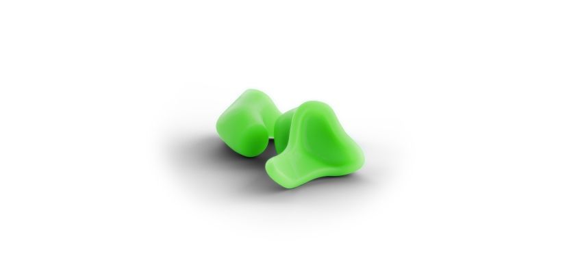 Earwear sleep zaštita sluha za plivanje jarko zelene boje na bijeloj pozadini