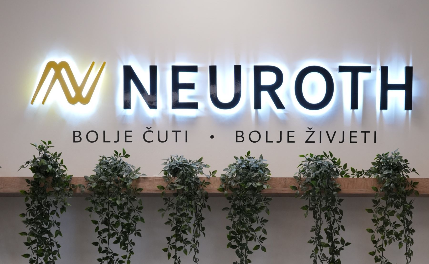 Neuroth logo sa ukrasnim biljkama ispod