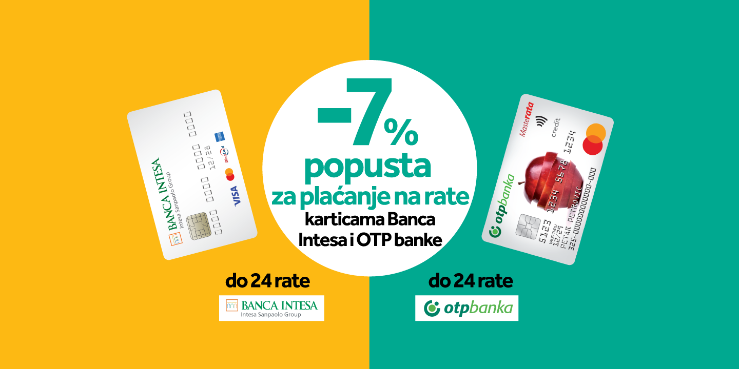 Popust za plaćanje na rate karticama Banca Intese i OTP banke